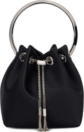 Jimmy Choo London Satin Bon Bon Bag - Dames - Heuptassen - Zwart - ONE Size - Satijn - Tassen