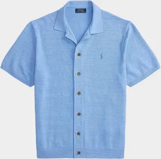Polo Ralph Lauren Men & apos;s Cotton-Linen Short-Sleeve Cardigan