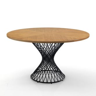 Oresteluchetta Mesa Redonda Efecto Madera Acabado Roble Cm. Alto 75 X &Oslash; 137