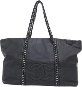 Chanel Pre-owned Vintage Schoudertas - Dames - Vintage Shopper - Zwart - ONE Size - Leer - Vintage