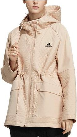 adidas (WMNS) adidas Logo Hooded Jacket Red Pink H07386