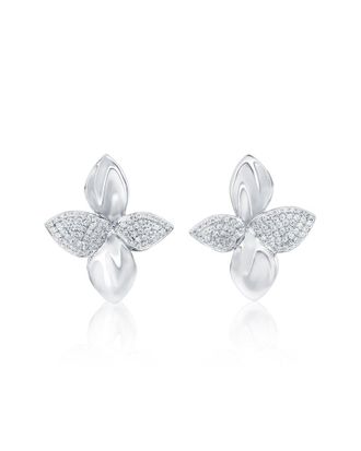 Suzy Levian Suzy Levian Silver Cz Flower Earrings