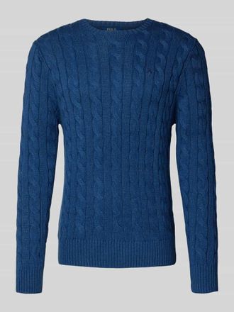 Polo Ralph Lauren Strickpullover mit Label-Stitching in Marine, Größe XXL