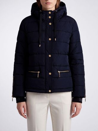 Liu Jo Quilted Cropped Polyester Puffer Jacket with Hood