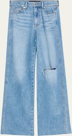 Veronica Beard Kasey Mid-Rise Wide-Leg Jeans