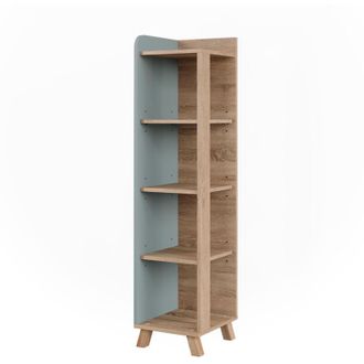 Vicco Estanter&iacute;a De Ba&ntilde;o Karen, Sonoma/azul, 30 X 128 Cm Con 4 Compartimentos