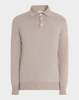 Brunello Cucinelli Men & apos;s Premium Cashmere Polo Sweater