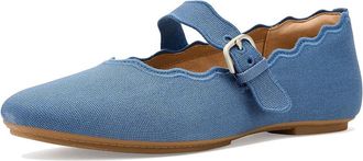 FitFlop Delicato Wave-Edge Canvas Mary Janes Womens Dress Flat Shoes Cosmic Blue : 7.5 M (B), Polyester