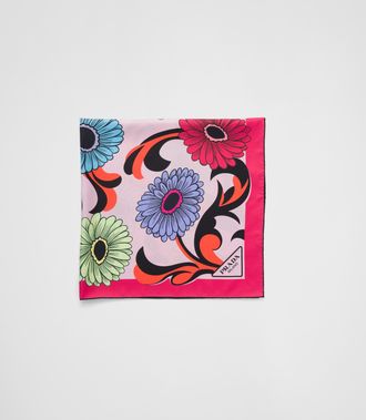 Prada Printed silk twill scarf 90x90