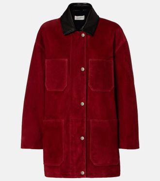 Nour Hammour Barn leather-trimmed suede jacket