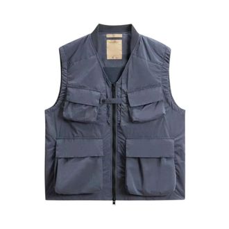 Woolrich Vests, male, Gray, Size: XL Shiny Nylon Bodywarmer