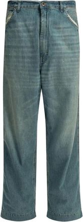 Maison Margiela Gedetailleerde Denim Carpenter Broek - Heren - Regular Fit Jeans - Blauw - L - Leer - Jeans
