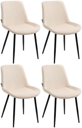 Clp Clp - Pack De 4 Sillas De Comedor Victoria En Terciopelo Crema