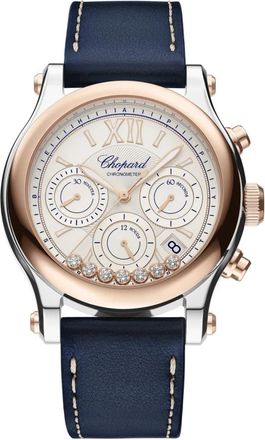 Chopard Happy Sport Chrono - Dames - Horloges - Blauw - ONE Size - Satijn - Accessoires