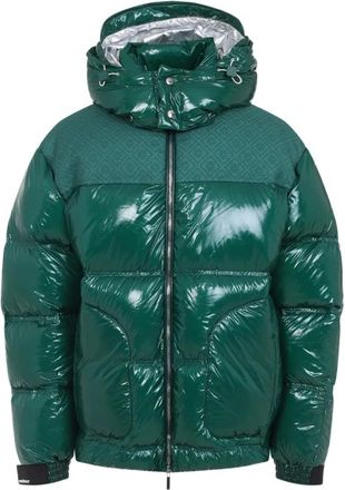 Casablanca Groene Pufferjas met Monogram - Heren - Winterjassen - Groen - M - Nylon - Jassen