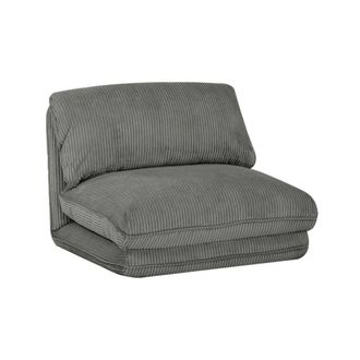 Sweeek Sill&oacute;n cama de pana gruesa, 1 plaza, gris