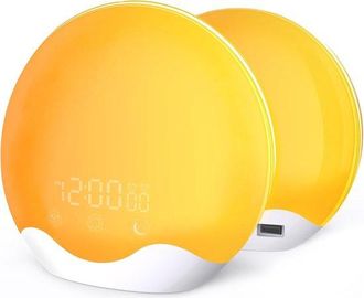 OEM Reloj Despertador Con Luz, Radio Fm, 2 Alarmas, 12 Colores De Luz, 20 Niveles De Brillo, L&aacute;mpara De Mesilla Infantil Y [clase Energ&eacute;tica F]