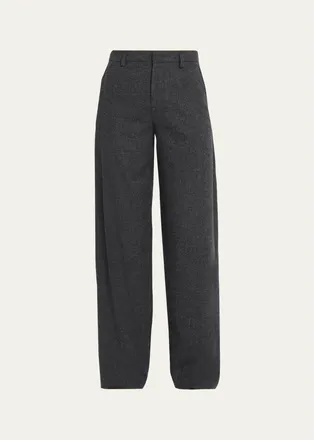 Vince Micro Houndstooth Wide-Leg Trousers