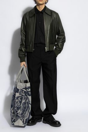 Burberry Embroidered Shirt, Mens, Black