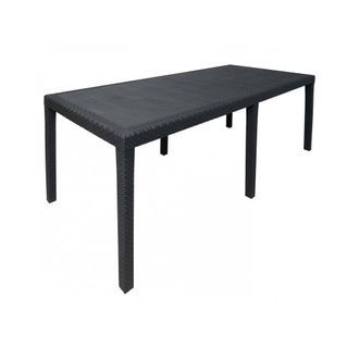 Dmora Mesa exterior pl&aacute;stico negro antracita 150x90x72 cm