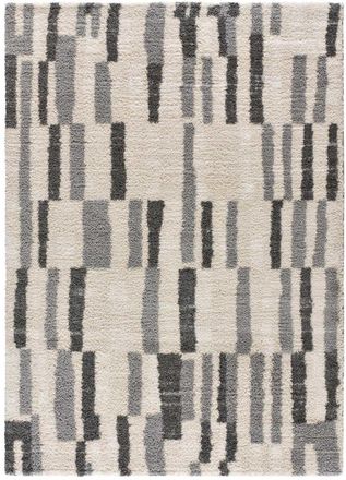 Atticgo Alfombra shaggy abstracta beige/gris 133x190 cm