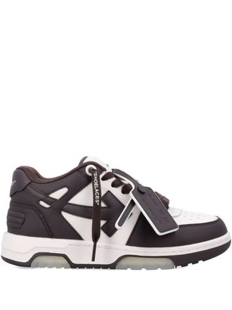 Off-white Sneakers Out of Office in pelle con logo Arrow - Marrone