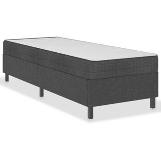 vidaXL Cama Box Spring Tela Gris Oscuro 90x200 Cm Vidaxl
