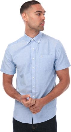 Farah Heren Drayton Modern Overhemd met Korte Mouwen (Blauw)