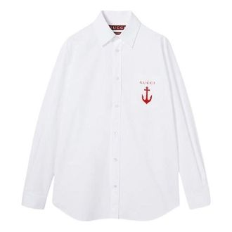 Gucci Cotton Poplin Shirt with Embroidery White 833294-Z7AUX-9000