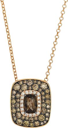 Le Vian Mocha Mousse 14K Rose Gold 2.01 Ct. Tw. Diamond & Smoky Quartz Pendant Necklace