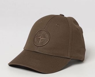 Stone Island Cappello da baseball in cotone con logo Compass ricamato