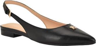 Tommy Hilfiger Velina Slingback Pointed Toe Flat in Black at Nordstrom, Size 6.5