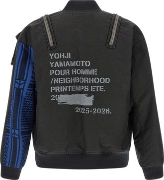 Yohji Yamamoto Mens Black Cotton Bomber Clothing