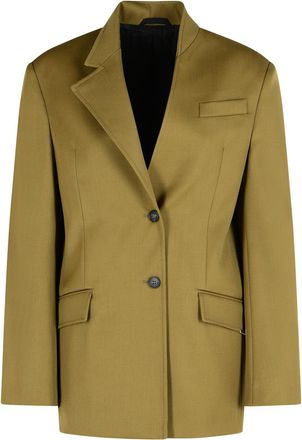 The Attico Attico Green Virgin Wool Blazer