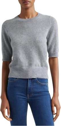 Veronica Beard Shana Cashmere Sweater In Heather Grey
