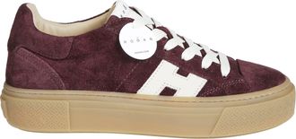 Hogan H705 Allacciato H Burgundy Suede Low-Top Sneakers