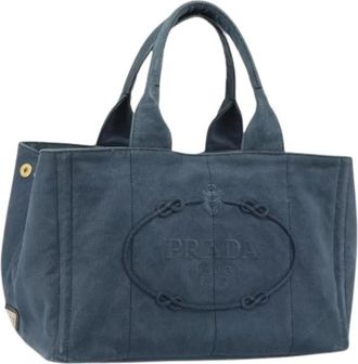 Prada Pre-owned Vintage Tote Bag - Dames - Vintage Shopper - Blauw - ONE Size - Vintage