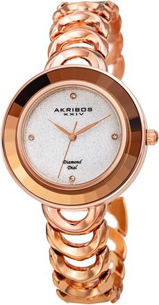 Akribos XXIV Quartz Diamond Silver Dial Ladies Watch AK1088RG