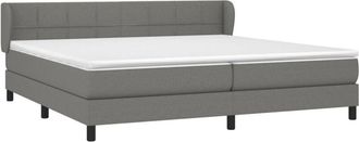 vidaXL Vidaxl - Cama Box Spring Con Colch&oacute;n Tela Gris Oscuro 200x200 Cm