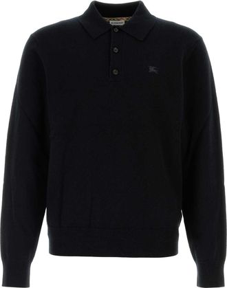 Burberry Black Cashmere Blend Polo Shirt