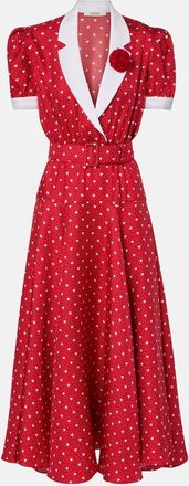 Rodarte Abito midi in twill di seta con stampa