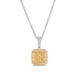 Le Vian Ladies Yellow Diamond Necklaces set in P18 Two Tone Gold