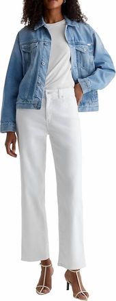 AG - Adriano Goldschmied Brinley Mid Rise Straight Crop Jeans In Gallery White