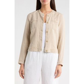 Tommy Bahama Two Palms Patch Pocket Linen Jacket in Natural at Nordstrom, Size X-Small