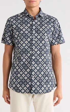Rodd & Gunn Hicklands Short Sleeve Shirt in Twilight at Nordstrom Rack, Size Xx-Large