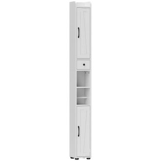 HOMCOM Columna de ba&ntilde;o 20x20x185 cm blanco