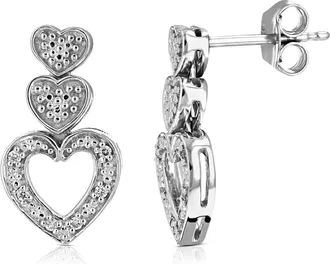 Vir Jewels 1/16 cttw Lab Grown Diamond Dangle Earrings in Sterling Silver With Push Backs For Women
