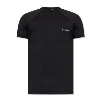Balmain T-Shirts, male, Black, Size: XS Swim T-shirt