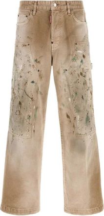 Dsquared2 Mushroom Field Baggy Carpenter Jeans - Heren - Regular Fit Jeans - Beige - 2XL - Katoen - Jeans