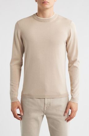 Jack Victor Drummond Tipped Combed Cotton Sweater in Stone at Nordstrom Rack, Size Xx-Large